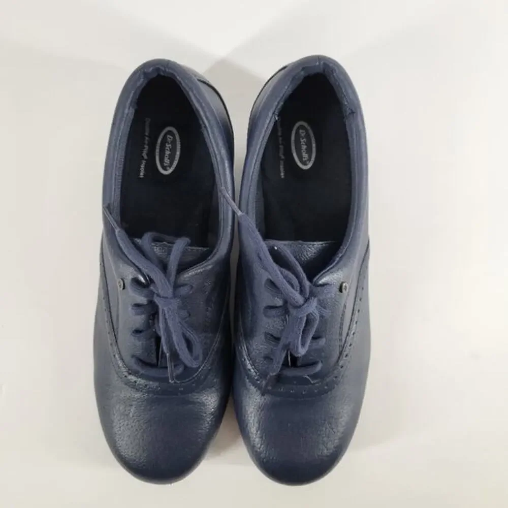 Womens Dr. Scholls Lace Up Shoes 9 M Double Air Pillow Insoles Comfort Navy Blue